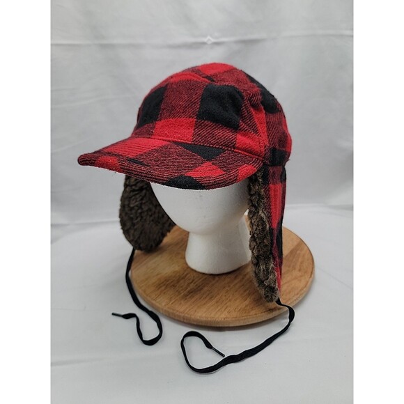 Target Brand Kids Checkered Trapper Hat Red/Black L/XL 14 Years+ - Picture 1 of 7